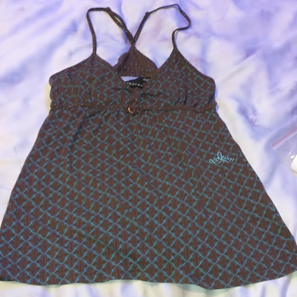 Size S brown and blue multi color volcom tank top